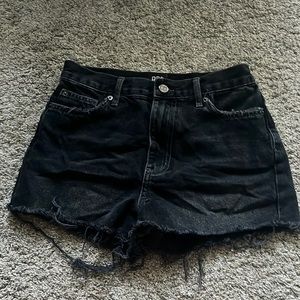 black jean shorts